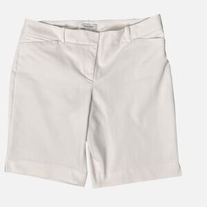 White House Black Market Shorts Women Size 14 Bermuda Mid Rise White Stretch